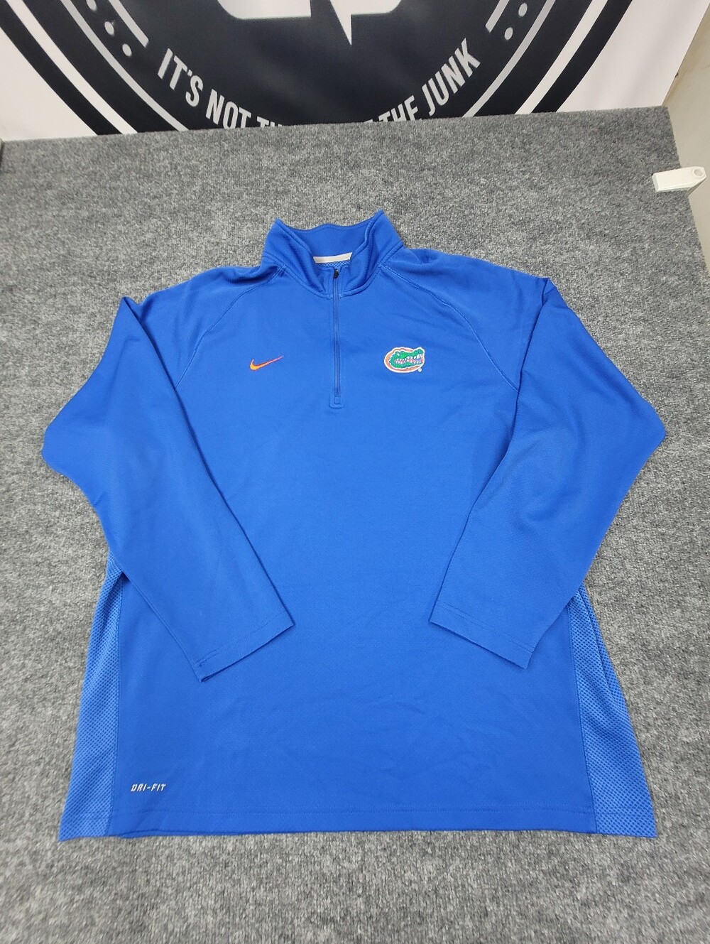 Florida Gators Mens Nike Team Embroidered Sweatshirt XXL Blue Dri-Fit 1/4 Zip Lo